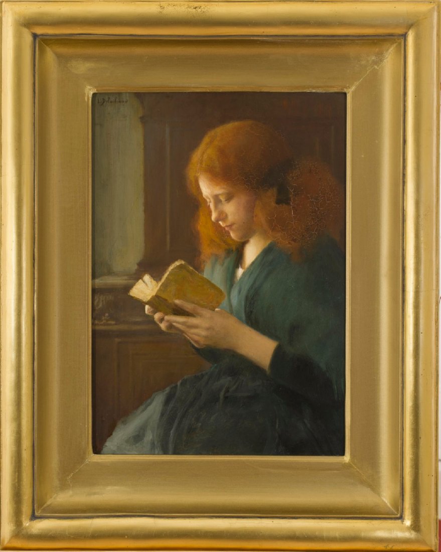 Czytająca dziewczyna Delachaux, Léon (1850 - 1919)