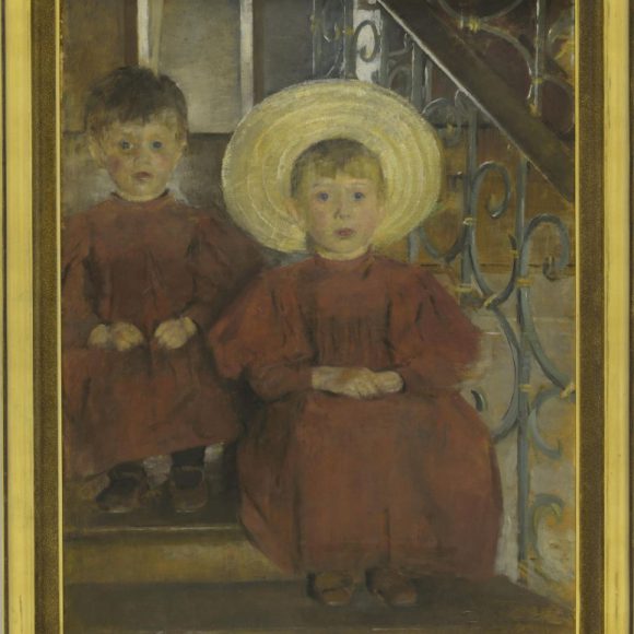 Dzieci siedzące na schodach Boznańska, Olga (1865 - 1940)