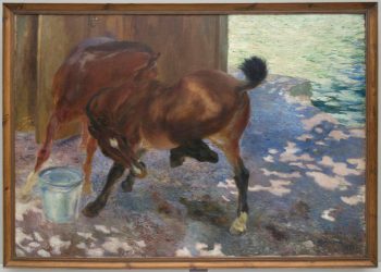 Konie kąsane przez muchy Besnard, (Paul) Albert (1849 - 1934)
