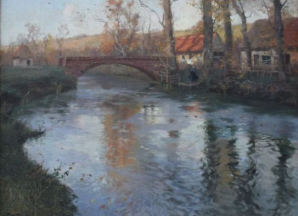 Wioska nad rzeką Thaulow Frits, Johan (1847 - 1906)