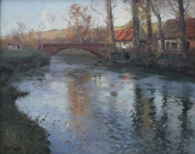 Wioska nad rzeką Thaulow Frits, Johan (1847 - 1906)